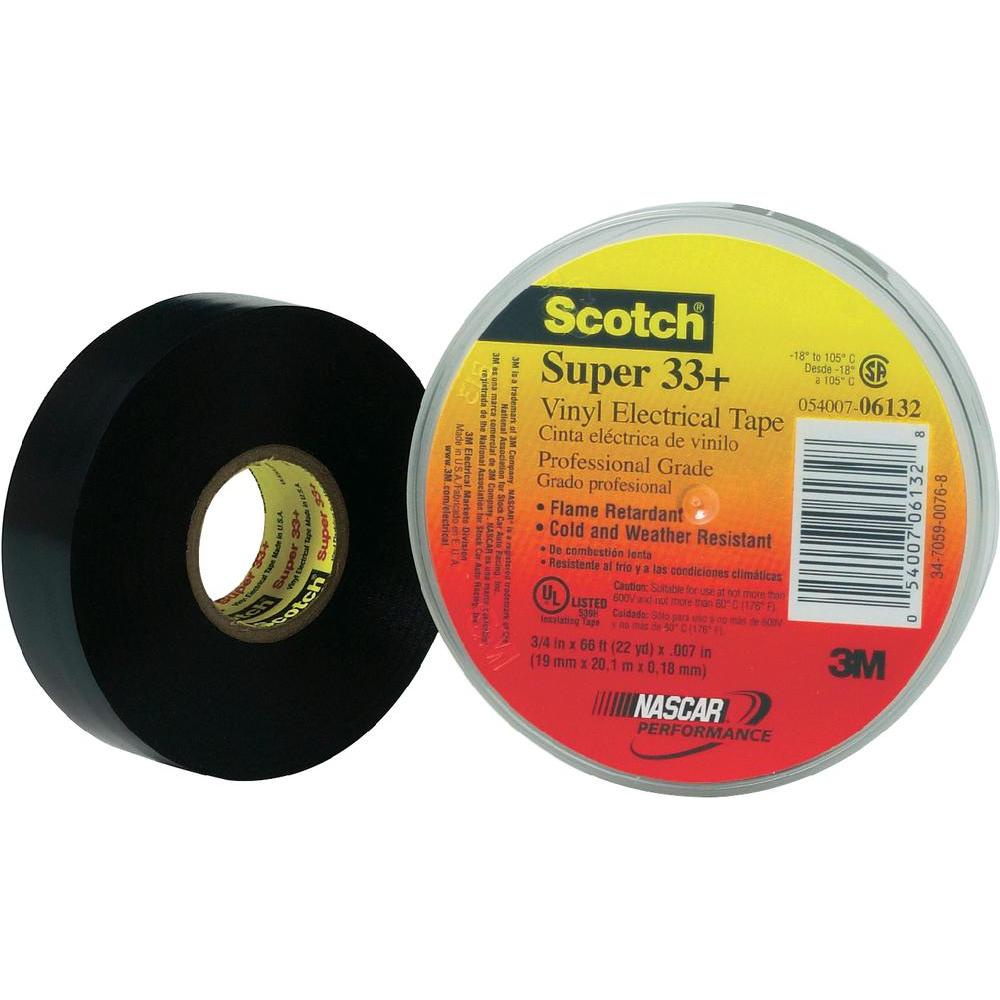 3M SCOTCH 33+ Premium PVC Tape 19mm X 20M - BLACK Pack of 2 rolls -  Electrical Consumables by Graytrade Ltd