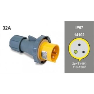Yellow 110V IP67 plug